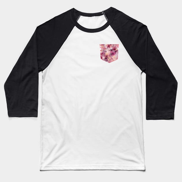 Pocket - Smoky Marble Watercolor Pink Baseball T-Shirt by ninoladesign